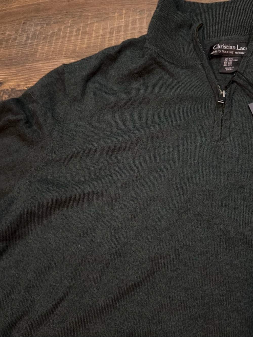 Christian Lacroix Men’s Black Half-Zip Pullover Sweater - Picture 5 of 8